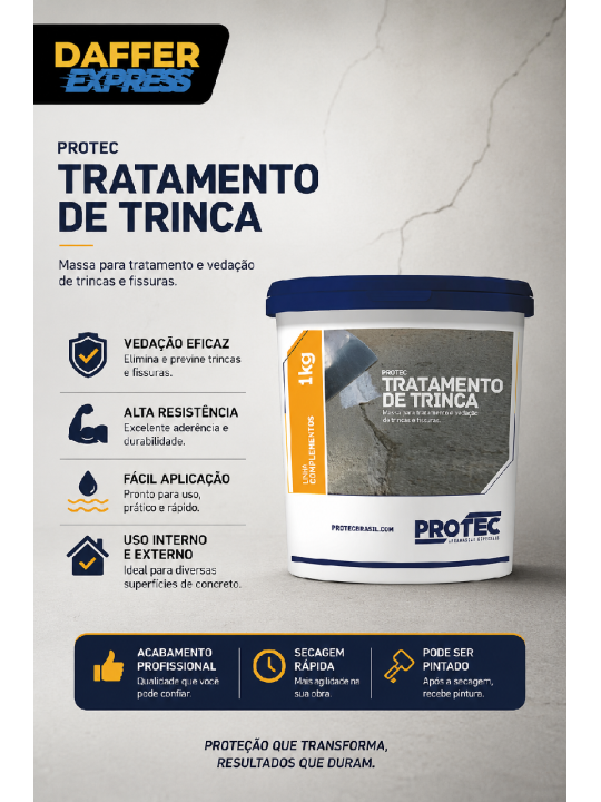 Protec Tratamento De Trincas 1Kg Branco Protec Tratamento De Trincas 1Kg Branco