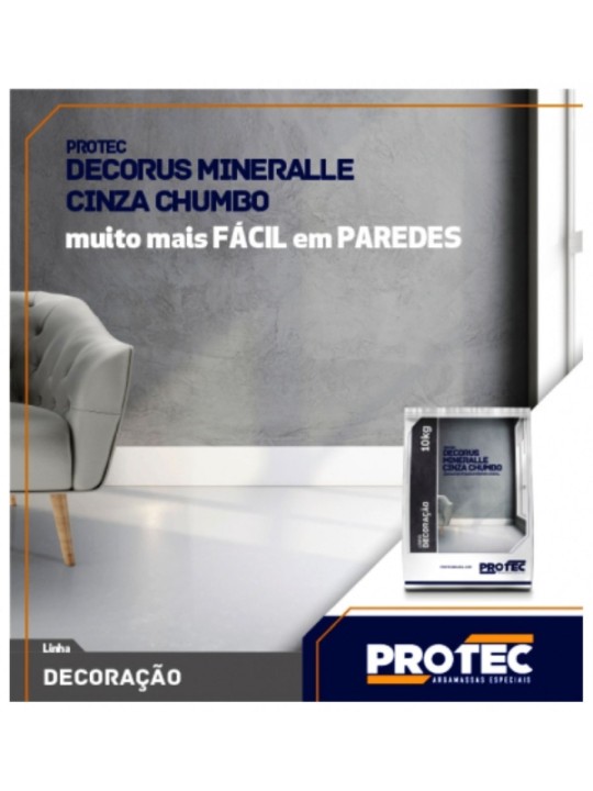 Protec Decorus Mineralle 10Kg - Cinza Chumbo