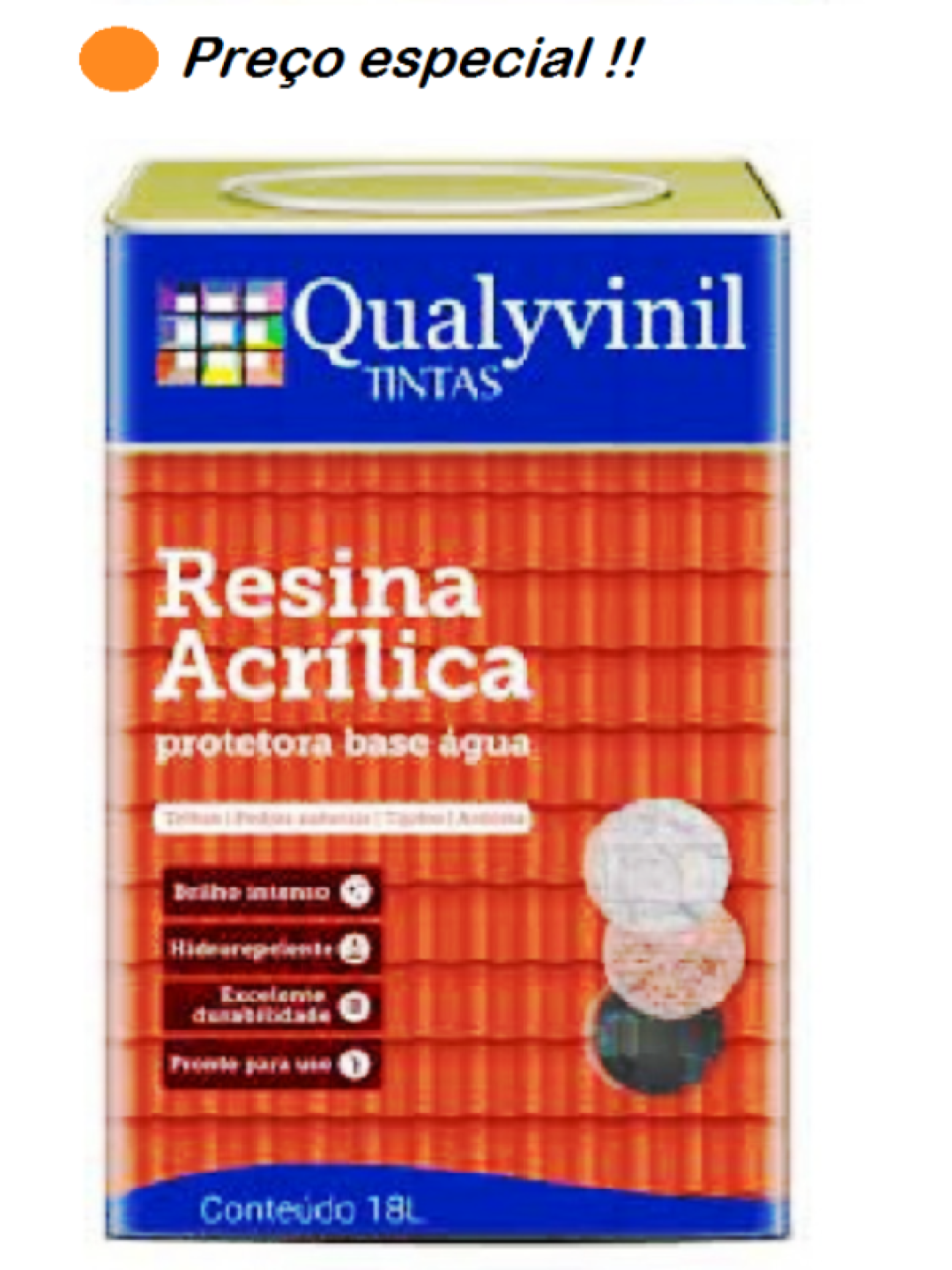 Qualyvinil Resina Base Agua Telha Grafite 18Lt Qualyvinil Resina Base Agua Telha Grafite 18Lt