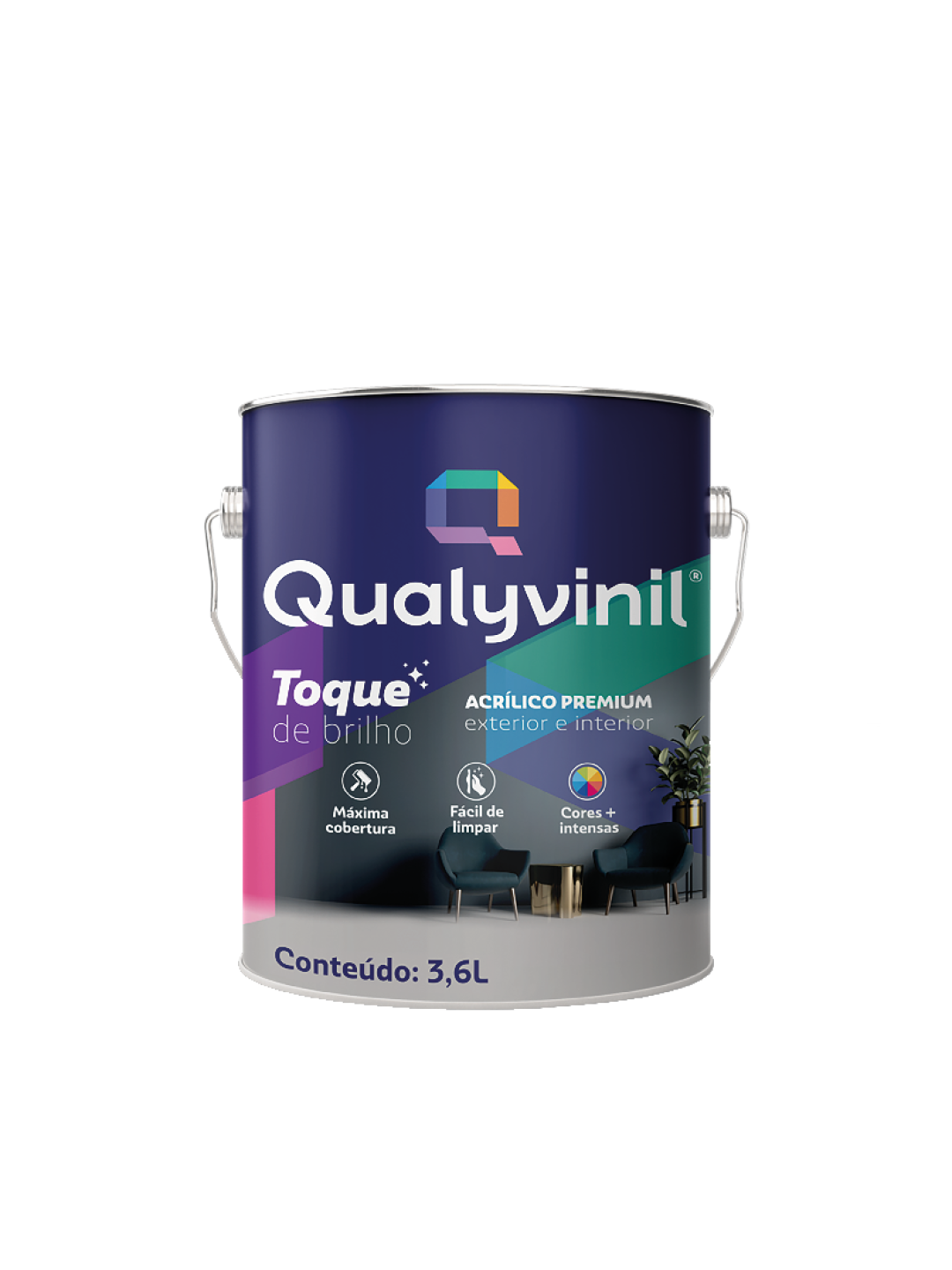 Qualyvinil Acr. Premium Toque De Brilho Semi Br. Base C 3,2 L