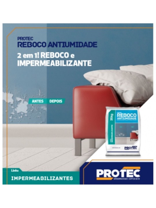 Protec Reboco Impermeavel 25Kg (Anti Umidade)