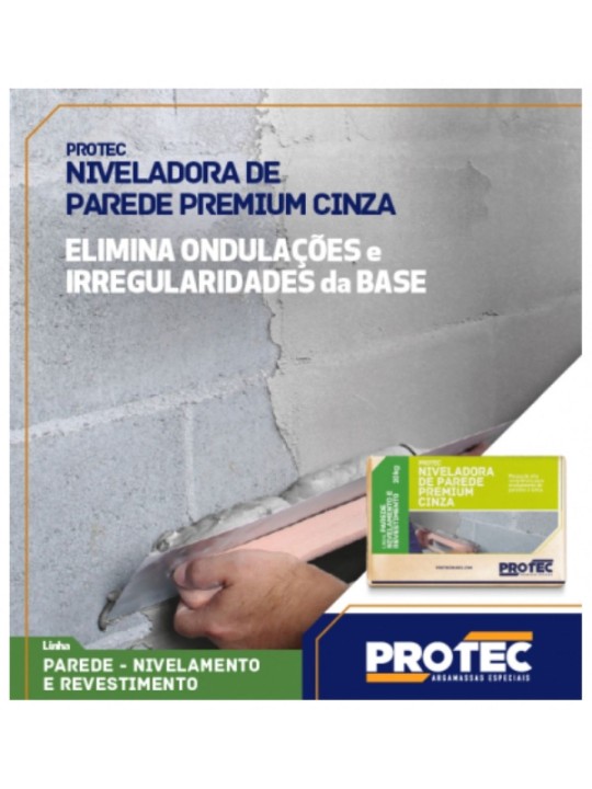 Protec Massa Niveladora Parede Premium Cinza 20Kg